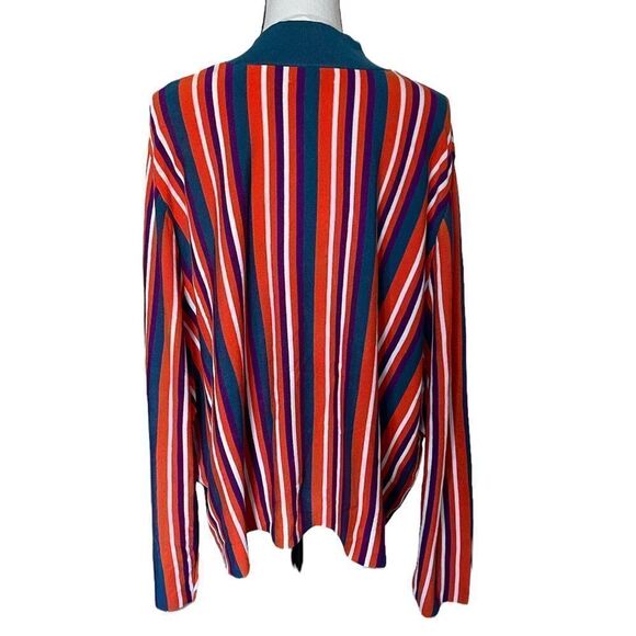 Victor Glemaud x Target Teal Striped Mock Turtleneck Multi Pullover Sweater - Picture 5 of 5